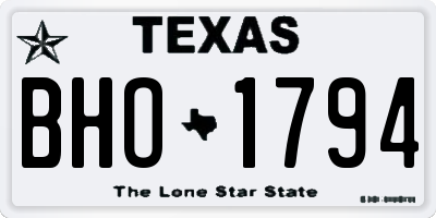 TX license plate BHO1794