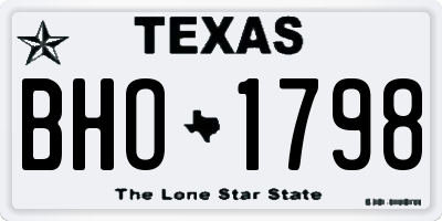 TX license plate BHO1798