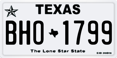 TX license plate BHO1799