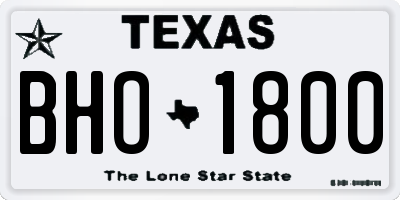 TX license plate BHO1800