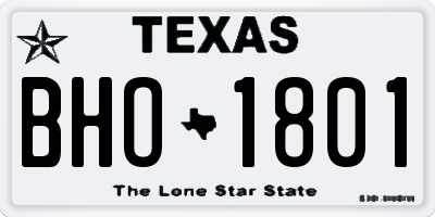 TX license plate BHO1801