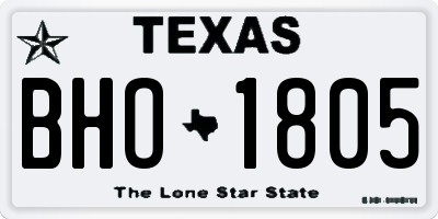 TX license plate BHO1805