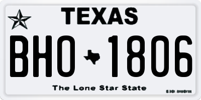 TX license plate BHO1806