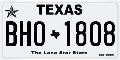 TX license plate BHO1808