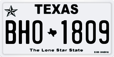 TX license plate BHO1809
