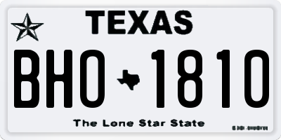 TX license plate BHO1810