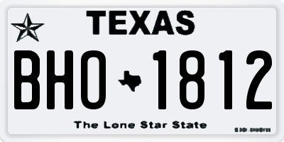 TX license plate BHO1812