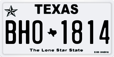 TX license plate BHO1814