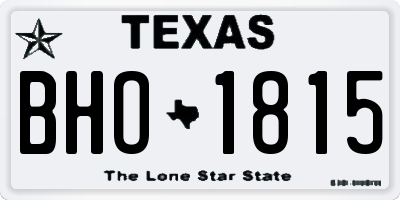 TX license plate BHO1815