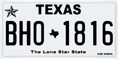TX license plate BHO1816