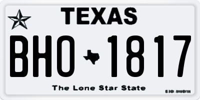 TX license plate BHO1817