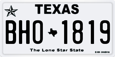 TX license plate BHO1819