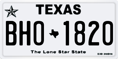 TX license plate BHO1820