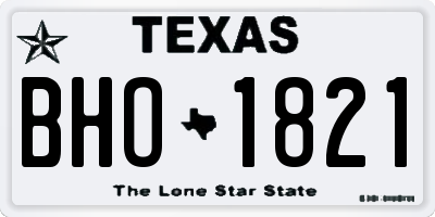 TX license plate BHO1821