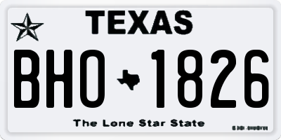 TX license plate BHO1826