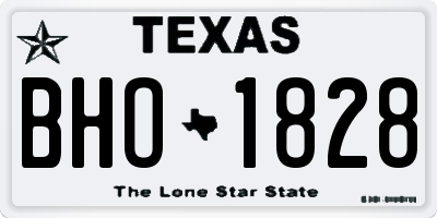 TX license plate BHO1828