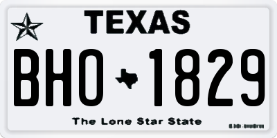 TX license plate BHO1829