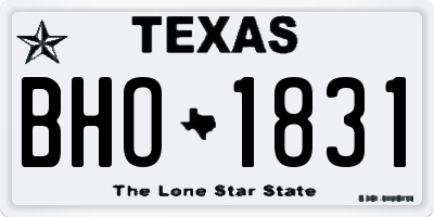 TX license plate BHO1831