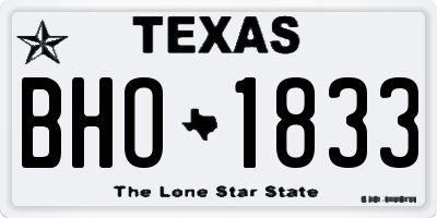 TX license plate BHO1833