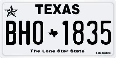 TX license plate BHO1835