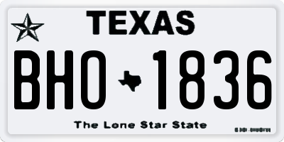 TX license plate BHO1836