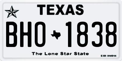 TX license plate BHO1838