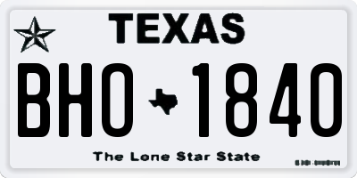 TX license plate BHO1840
