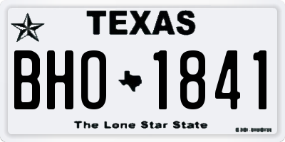 TX license plate BHO1841