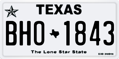 TX license plate BHO1843