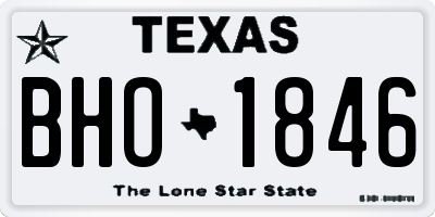 TX license plate BHO1846