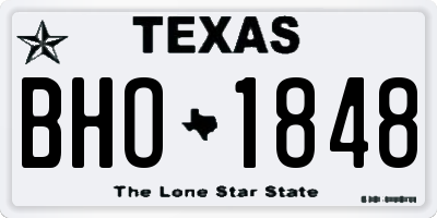 TX license plate BHO1848