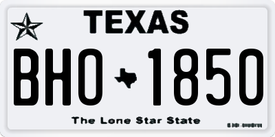 TX license plate BHO1850