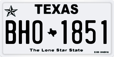 TX license plate BHO1851