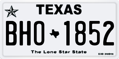 TX license plate BHO1852