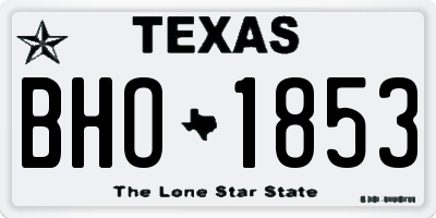 TX license plate BHO1853
