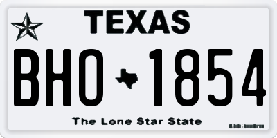TX license plate BHO1854