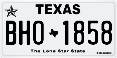 TX license plate BHO1858