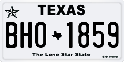 TX license plate BHO1859