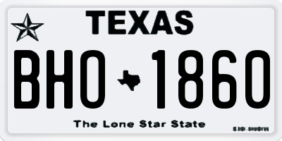 TX license plate BHO1860