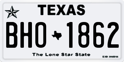 TX license plate BHO1862