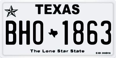 TX license plate BHO1863