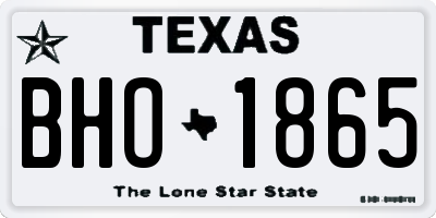 TX license plate BHO1865