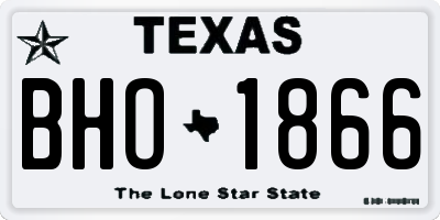 TX license plate BHO1866
