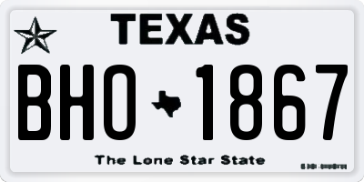 TX license plate BHO1867
