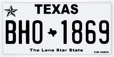 TX license plate BHO1869