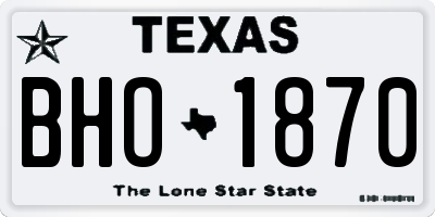 TX license plate BHO1870