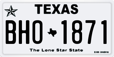 TX license plate BHO1871