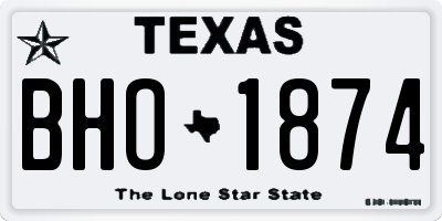 TX license plate BHO1874