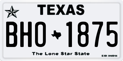 TX license plate BHO1875