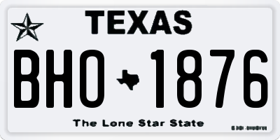 TX license plate BHO1876